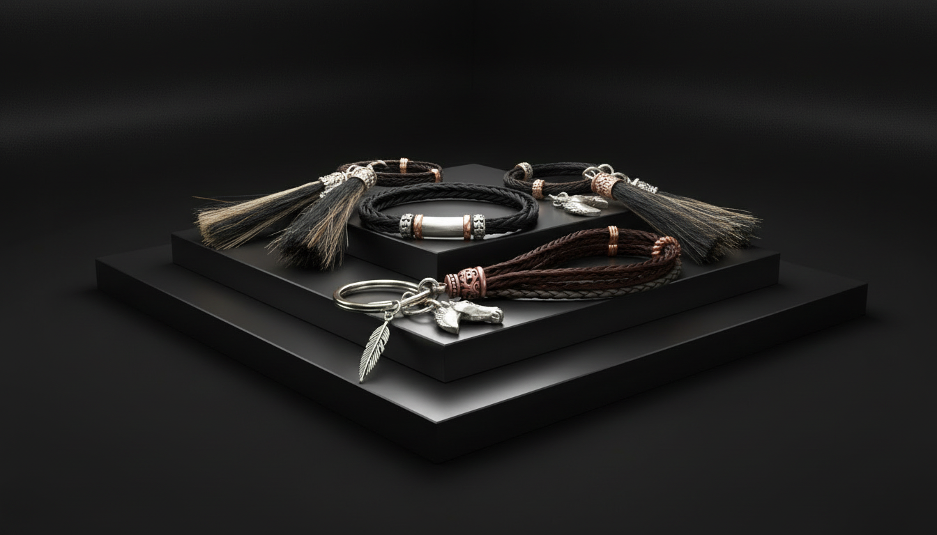 Schlüsselanhänger aus Pferdehaar- Schweifhaarschmuck Cavallin Schweiz