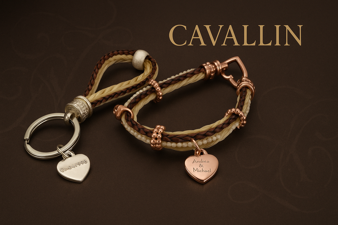 Pferdehaarschmuck vom eigenen Pferd. Schlüsselanhönger aus Scheif oder Mähenhaar. Cavallin Schweiz