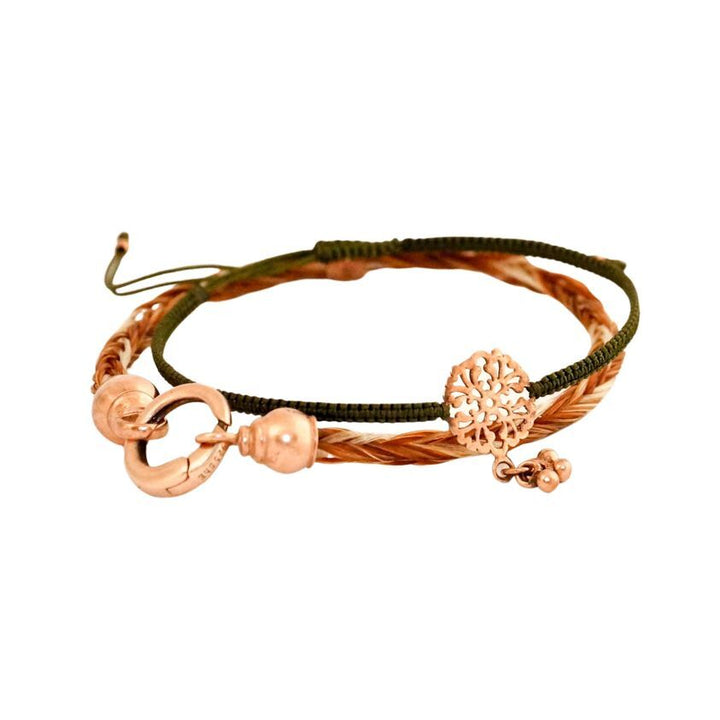 Pegasus Pearls - Elegantes Rosegold Pferdehaararmband Premium