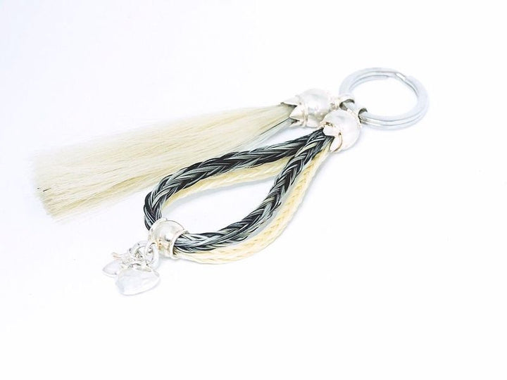 Schlüsselanhänger mit  Pferdehaar + Tassel Set