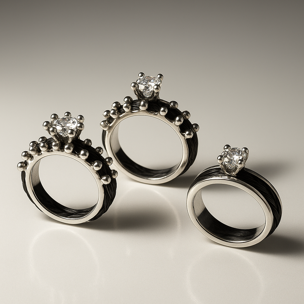 Handgefertigter Ring aus Pferdehaar vom Goldschmied - individueller Schmuck aus eigenem Pferdehaar