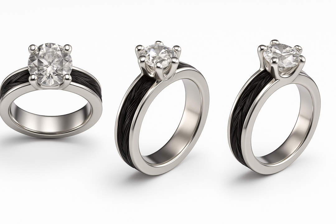 Exklusiver Ring mit Bergkristall - Sterling Silber & Pferdehaar