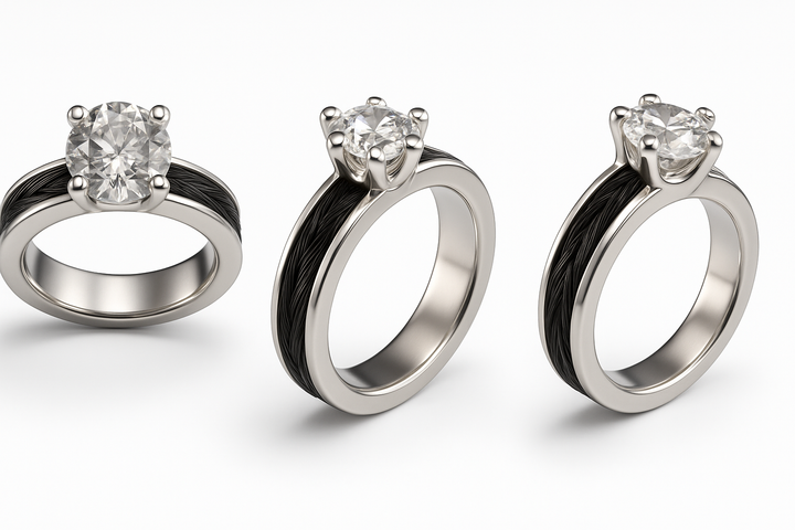 Exklusiver Ring mit Bergkristall - Sterling Silber & Pferdehaar