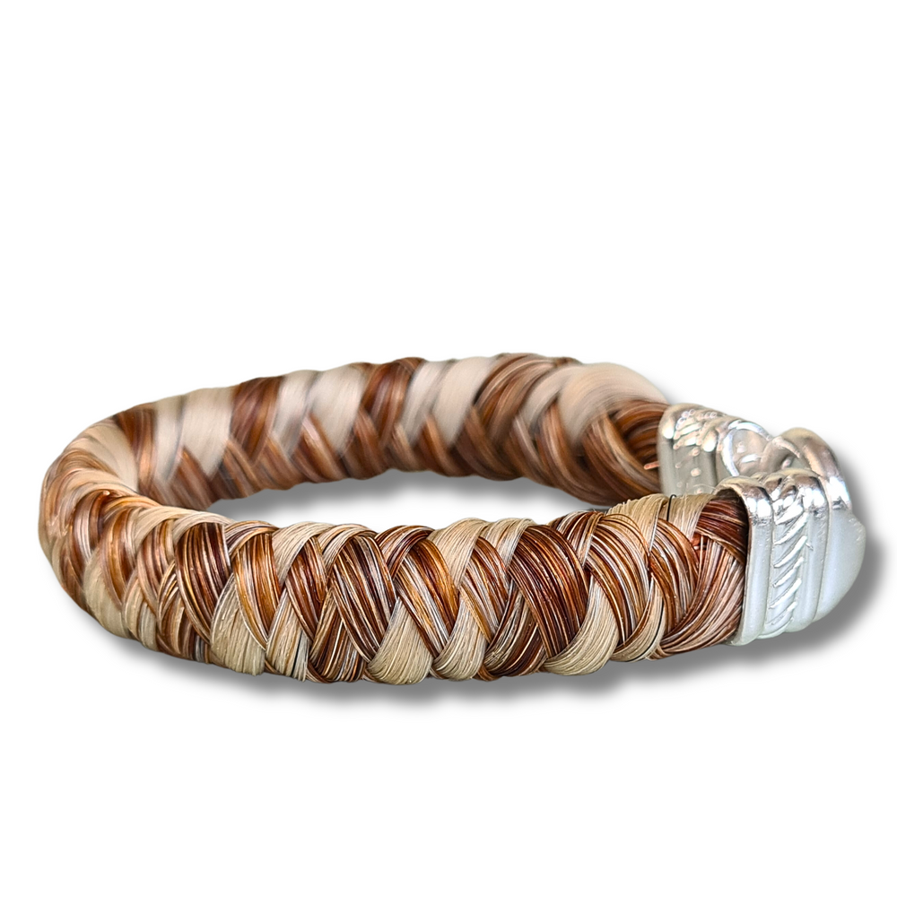 Pferdehaararmband Pferdehaararmband braun-weiss