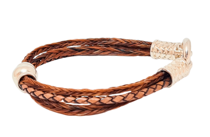 Schlichtes Pferdehaararmband - Braun mit Sterling Silber