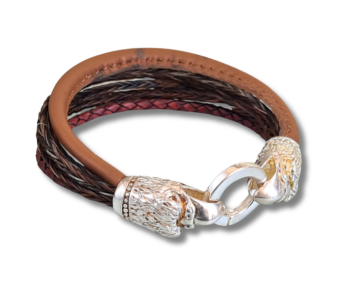 Exklusives Pferdehaararmband mit Adlerkopf