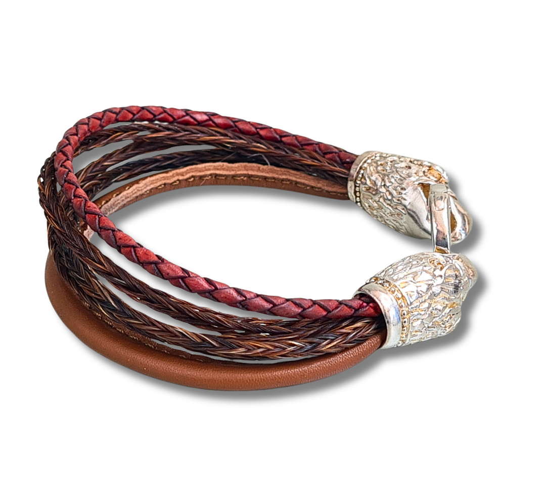 Exklusives Pferdehaararmband mit Adlerkopf