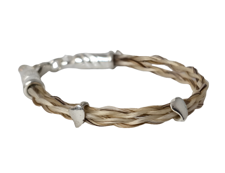 Armband-Set Rosa-Bordeaux - Pferdehaar & Edelstein mit Silber