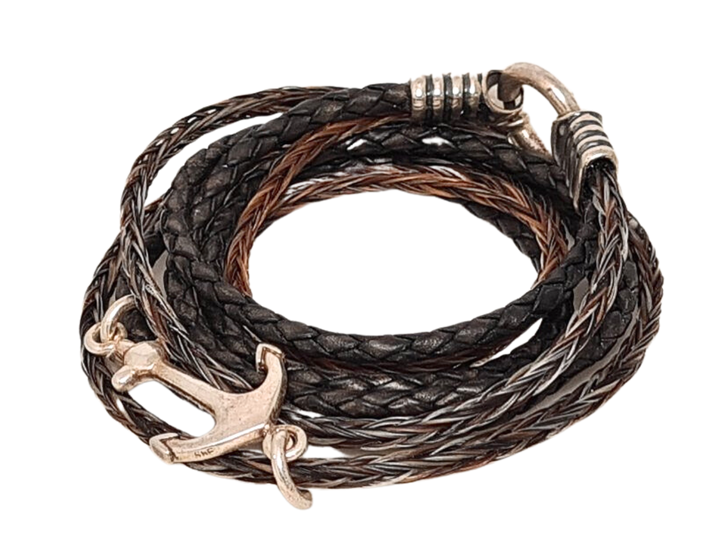 Cooles Wickelarmband Grau - Cavallin Herren Sterlingsilber