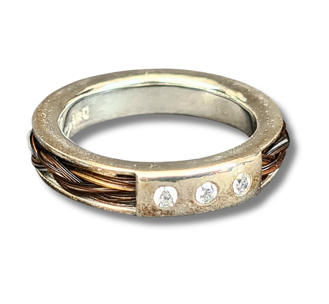 Premium Ring mit Pferdehaar - Cavallin Exklusiv Sterling Silber