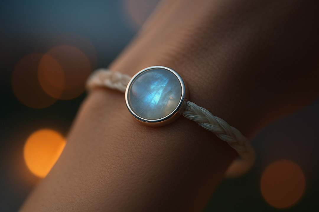 Pferdehaararmband mit Mondstein