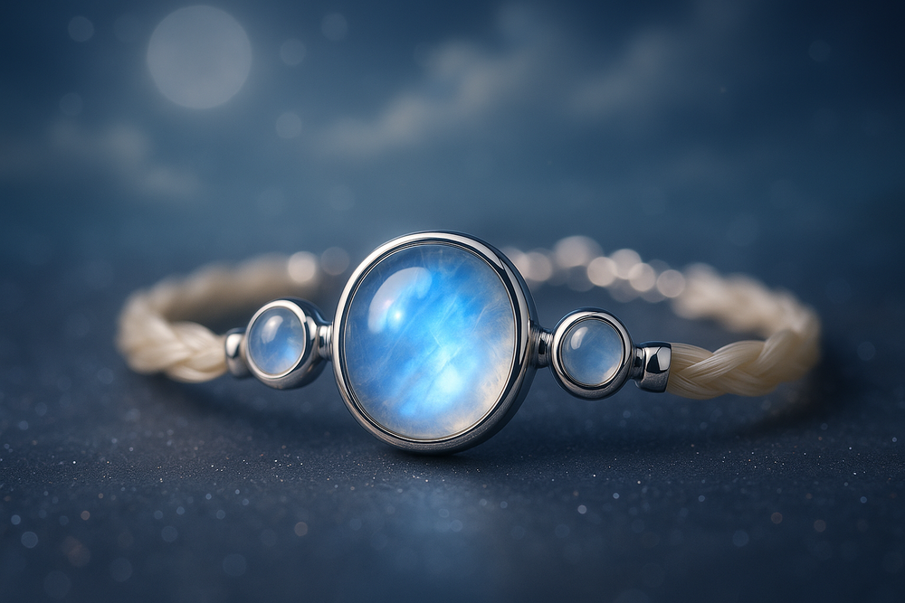 Pferdehaararmband mit Mondstein