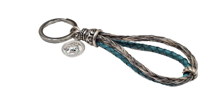 Schlüsselanhänger geflochten mit Pferdehaar und Leder- Pferdehaarschmuck Cavallin