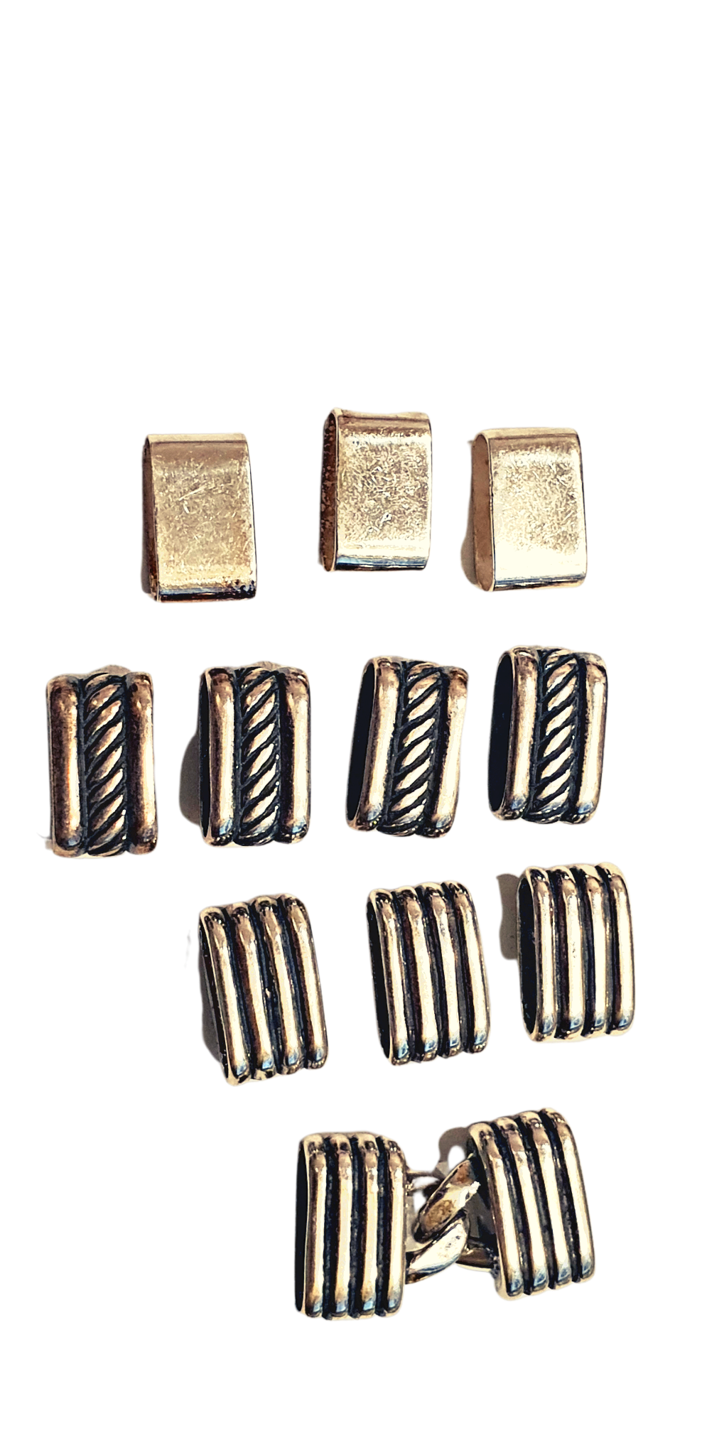  Sterlingsilber 925 Endkappen-Mittelringe