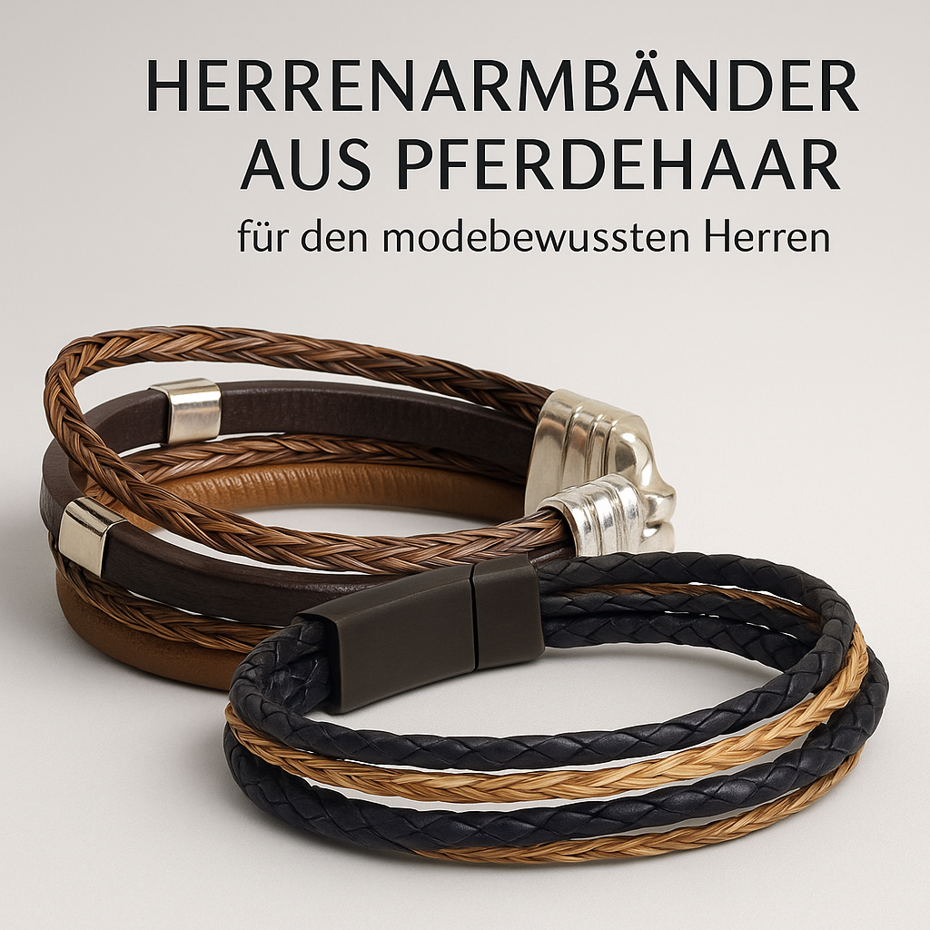 Herrenschmuck aus Pferdehaar von Cavallin Schweiz - handgefertigte Pferdehaarschmuck Armbänder für Herren