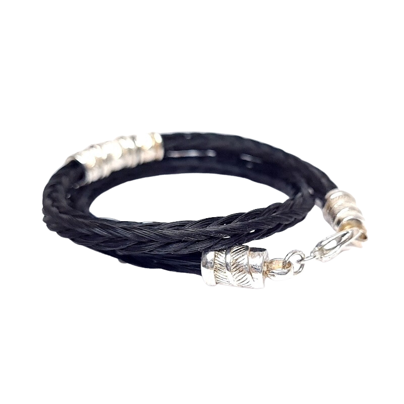 Wickelarmband_Schwarz_Schmuck aus Pferdehaar_CAVALLIN