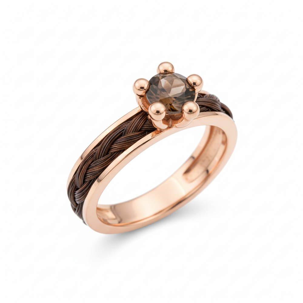 Angled view with smoky quartz