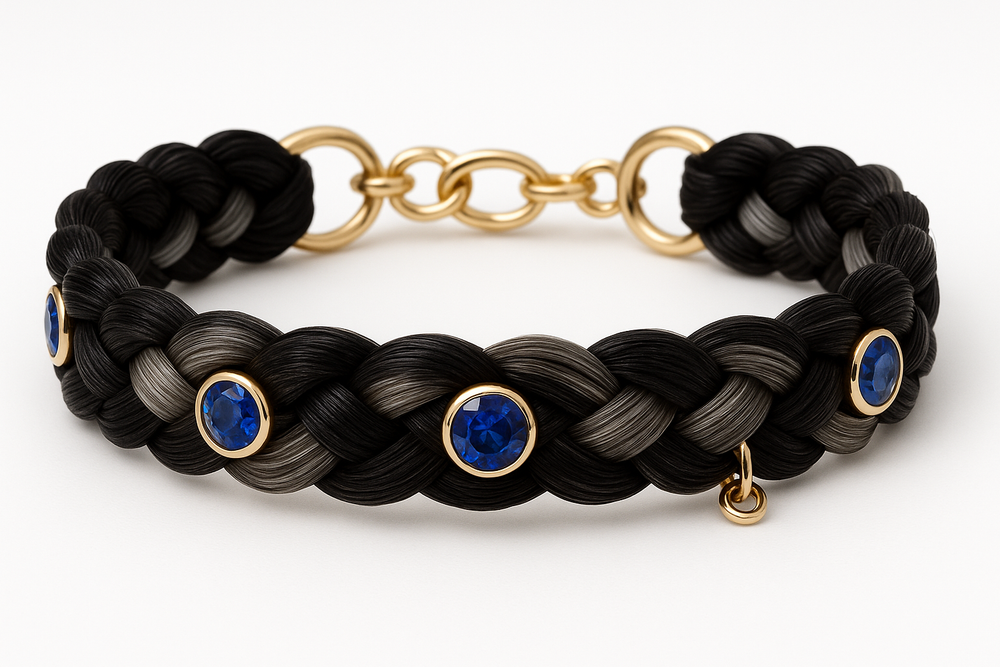 Armband schwarz-grau mit Gold
