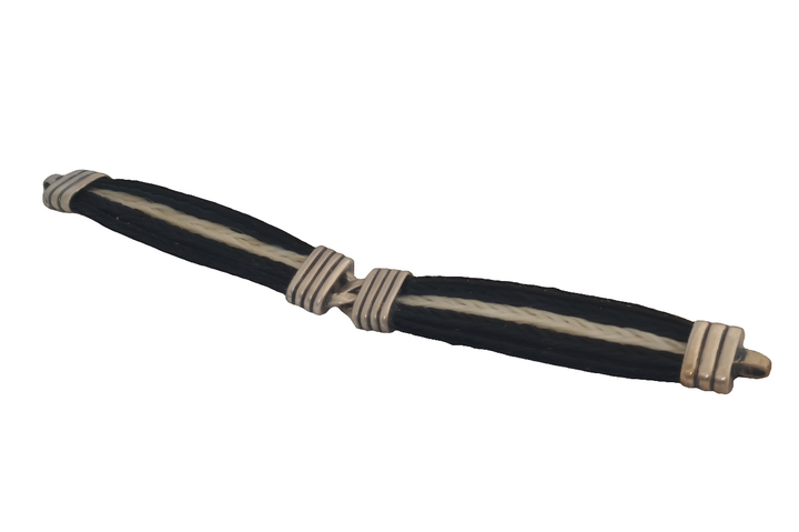 Pferdehaararmband - 925 Sterling Silber mit Klickverschluss