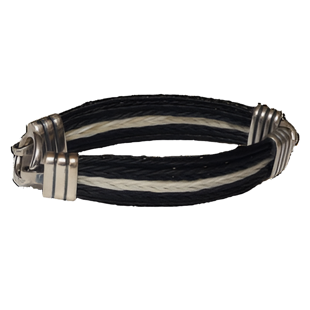 Pferdehaararmband - 925 Sterling Silber mit Klickverschluss