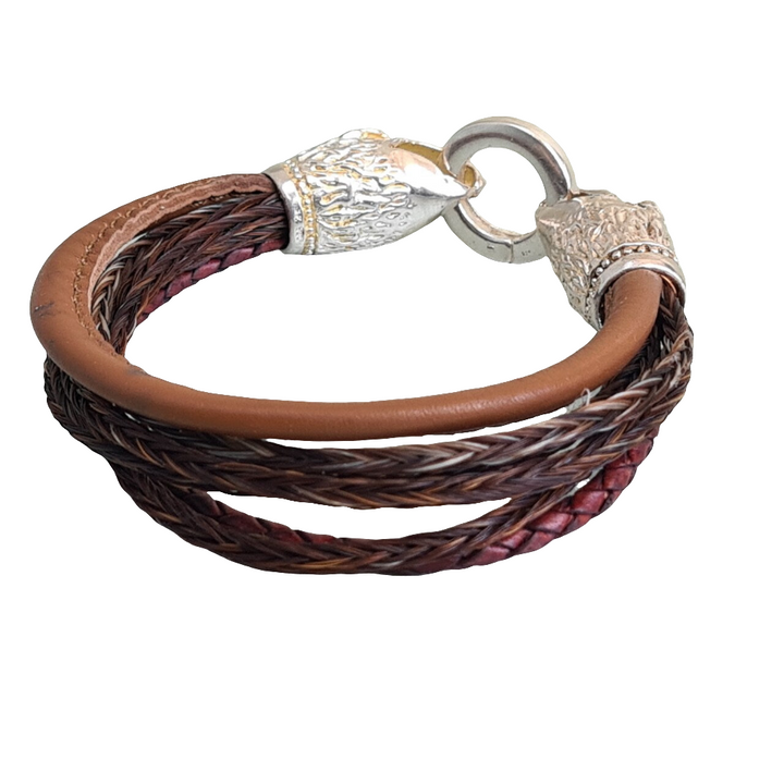 Herren Pferdehaararmband mit Adlerkopf - Exklusive Luxus Edition