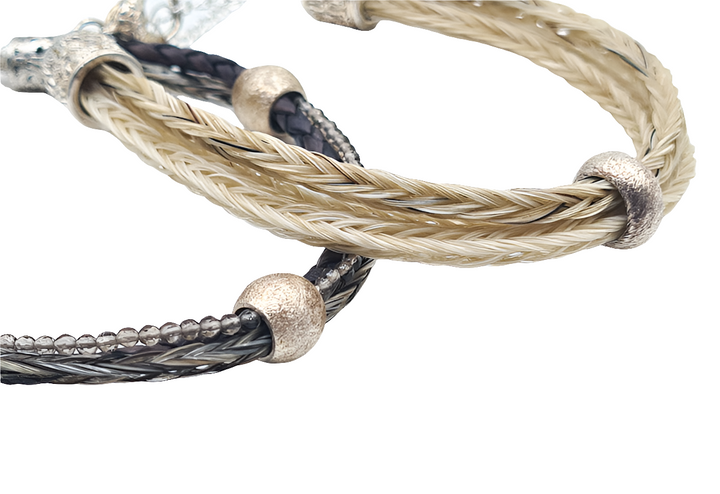 SALE Pferdehaararmband Horsehair Harmonie - Cavallin Grau-Weiss