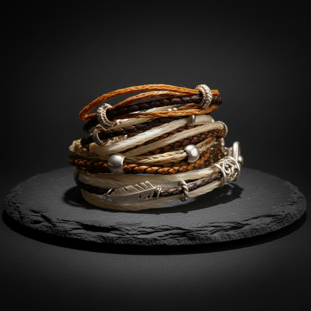 Cavallin Armbänder schwarzer Schiefer