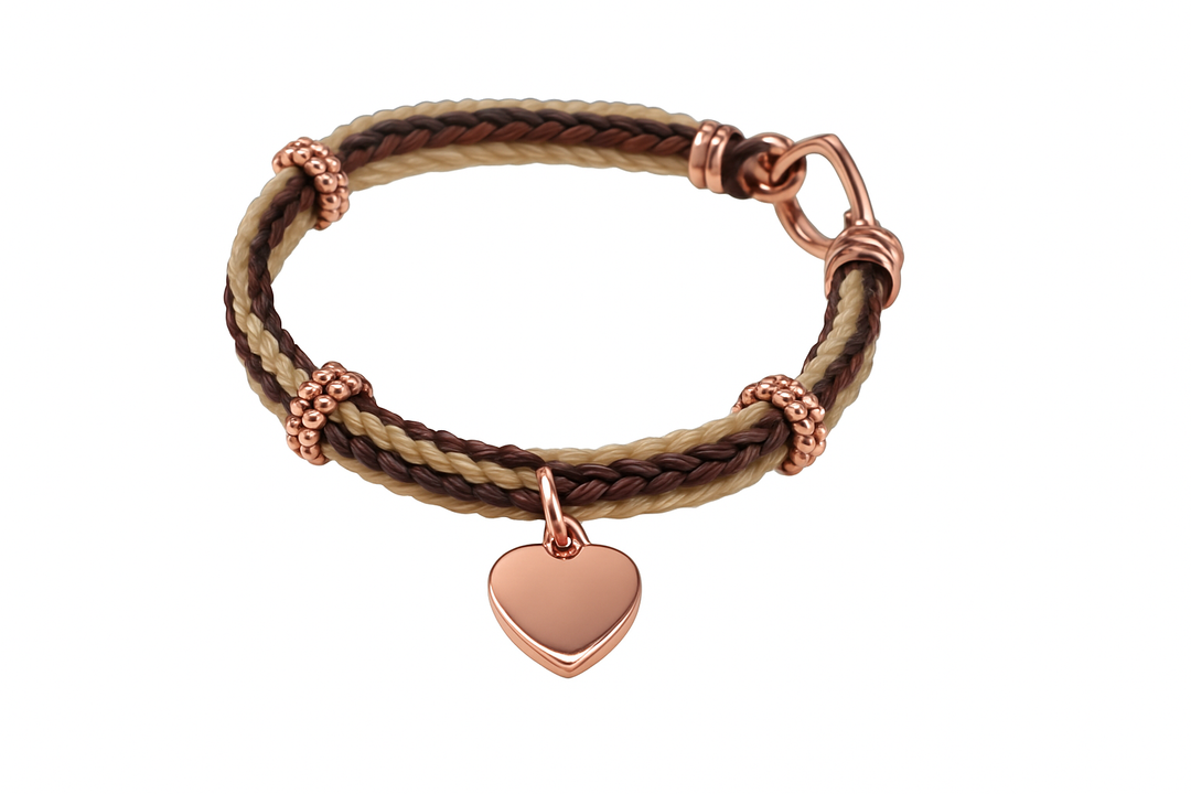 Cavallin Pferdehaararmband mit Rosegold-Herz