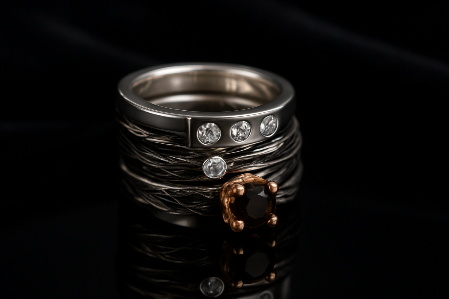 Cavallin Ring-Set mit edlem Hintergrund