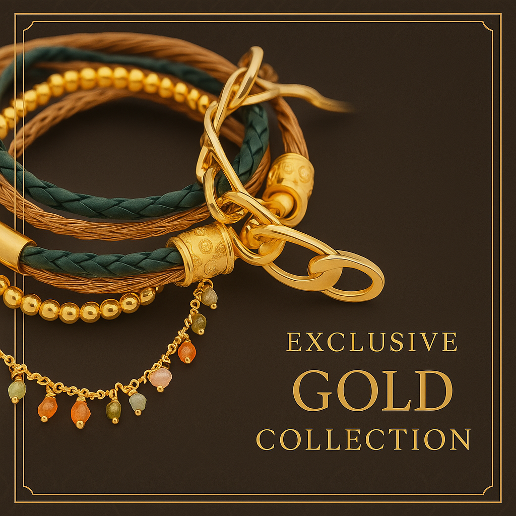 Exklusives Banner mit Original Gelbgold Armband