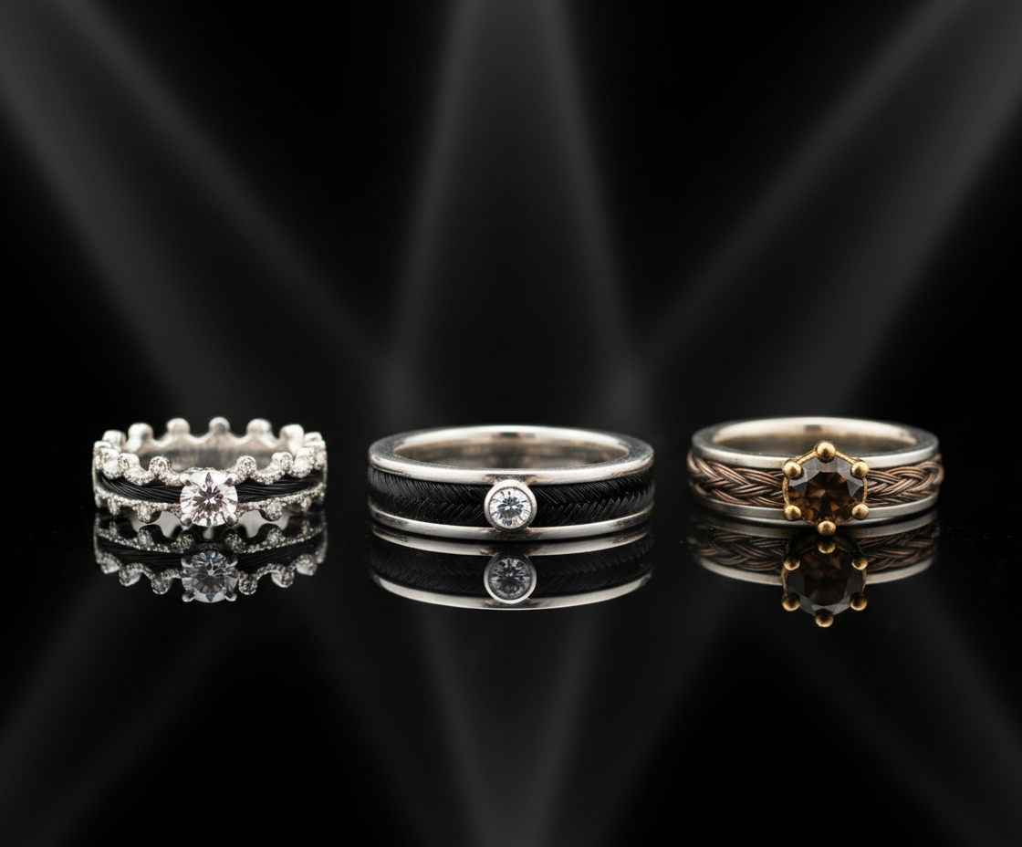 Pferdehaar-Ringe mit Edelstein - Cavallin Pferdehaarschmuck