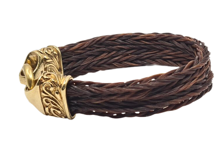 Pferdehaararmband Vergoldet Gelbgold