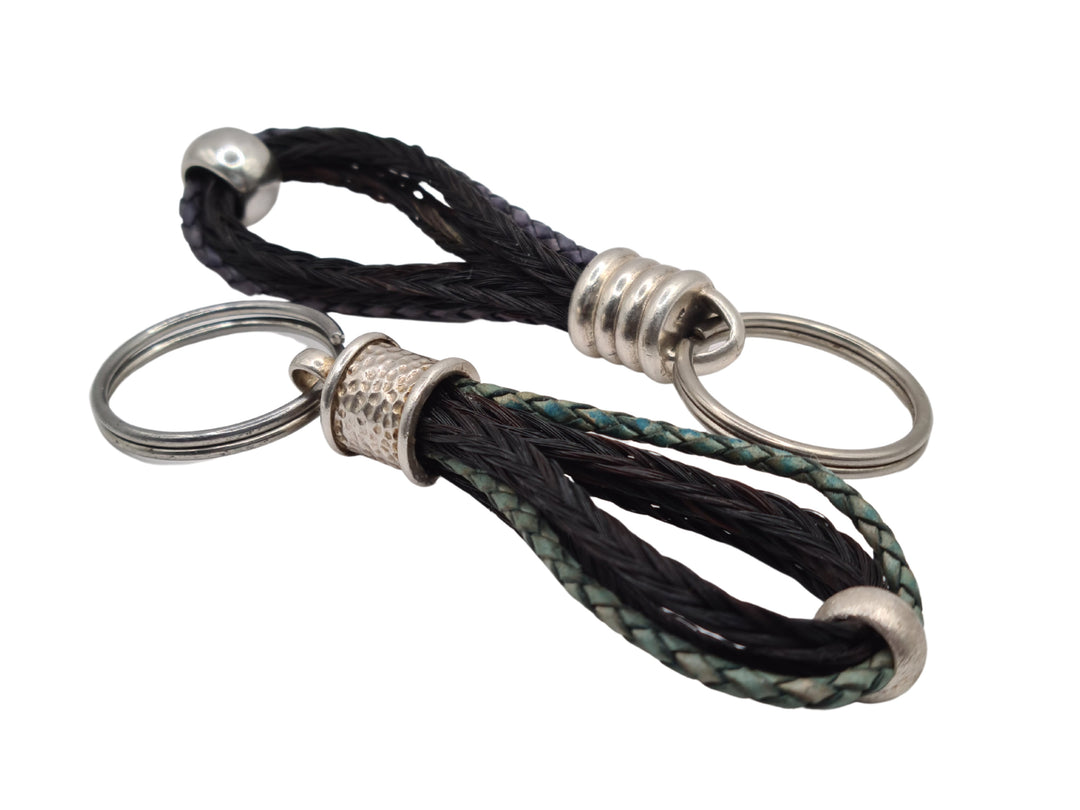 Schlüsselanhänger mit Leder Sterlingsilber 925er ohne Charm