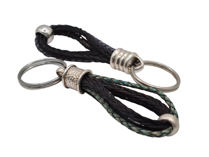 Schlüsselanhänger mit Leder Sterlingsilber 925er ohne Charm