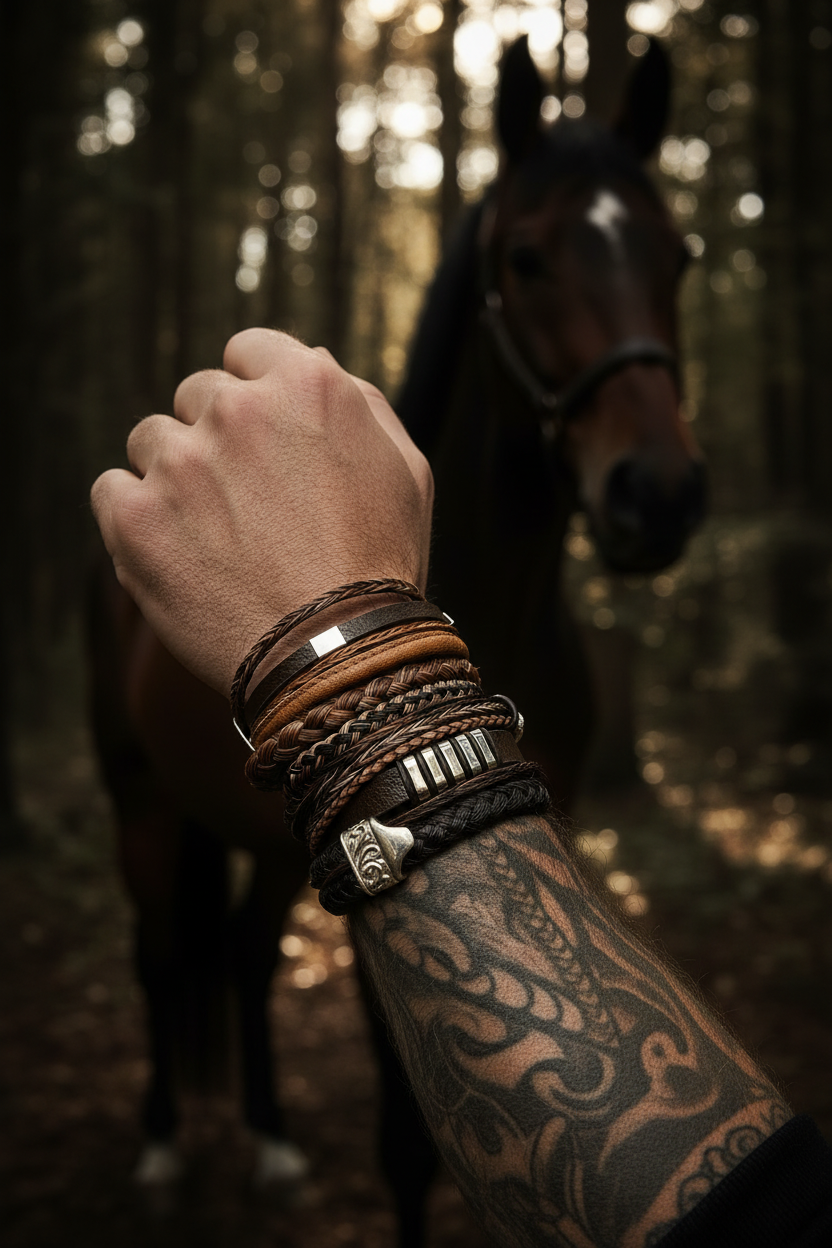 Low Angle Arm Forest Horse