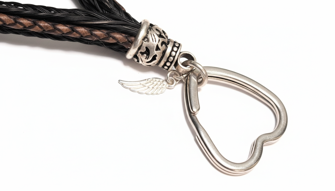 Pferdehaar-Schlüsselanhänger Detail Silberelemente