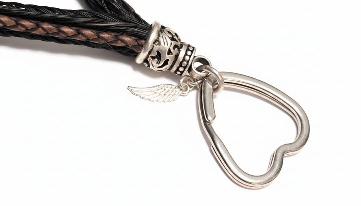 Pferdehaar-Schlüsselanhänger Detail Silberelemente