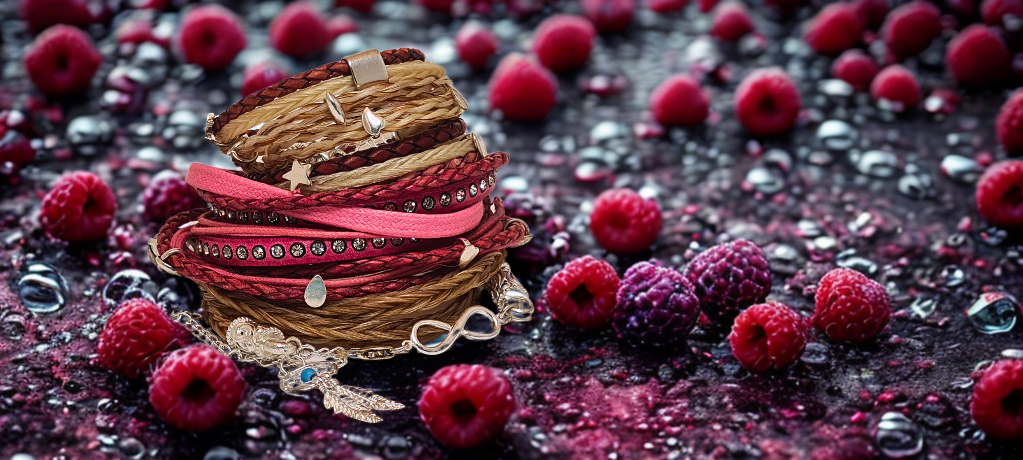 Wickelarmband für Kinder 6-14 Jahre mit passenden Charms in gemeinsamer Geschenkbox - Pferdehaararmband - Schweifhaarschmuck Cavallin