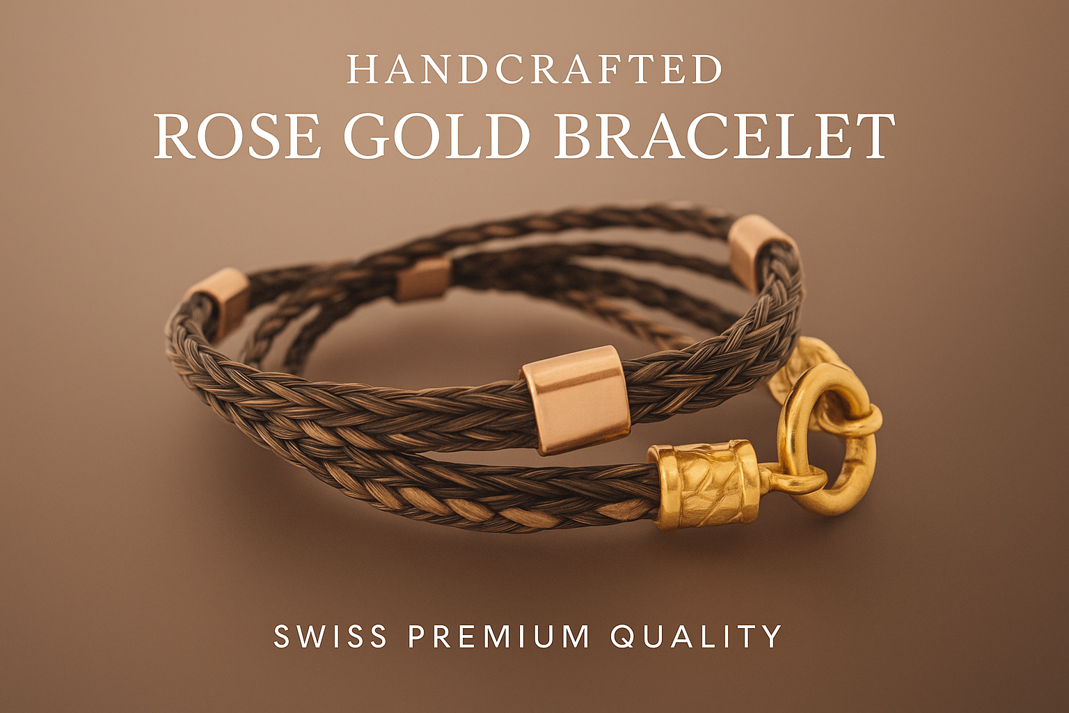 Roségold  Pferdehaararmband Armband - Schweifhaarschmuck Schweiz