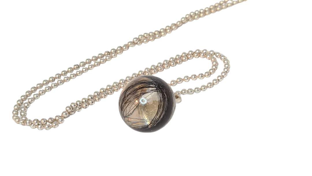 Anhänger aus Epoxy mit Pferdehaar Vergoldet- Gelbgold-rosegold oder Silber- herz