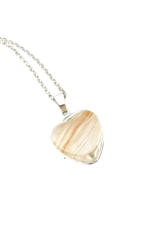 Anhänger aus Epoxy mit Pferdehaar Vergoldet- Gelbgold-rosegold oder Silber- herz