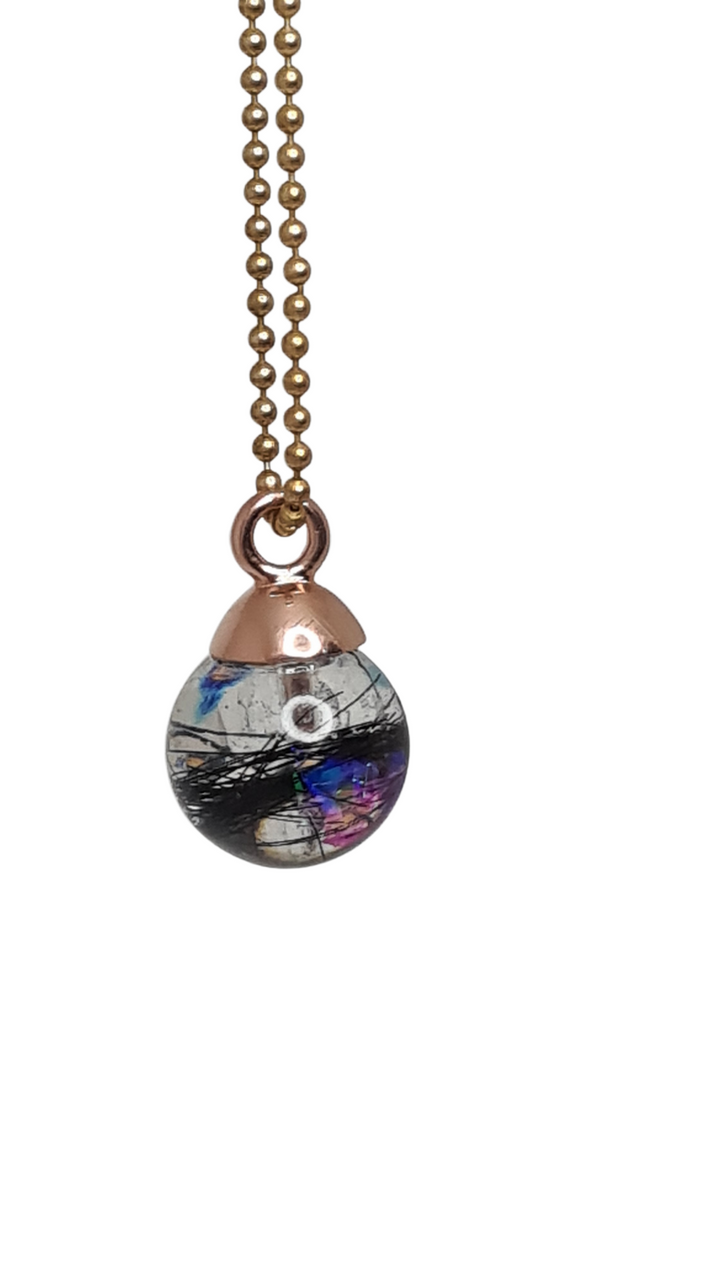 Anhänger aus Epoxy mit Pferdehaar Vergoldet- Gelbgold-rosegold oder Silber- 