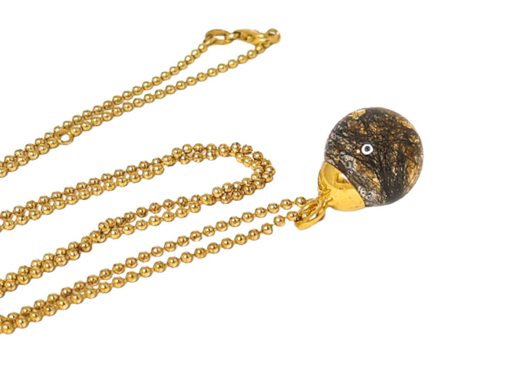 Anhänger aus Epoxy mit Pferdehaar Vergoldet- Gelbgold-rosegold oder Silber- herz