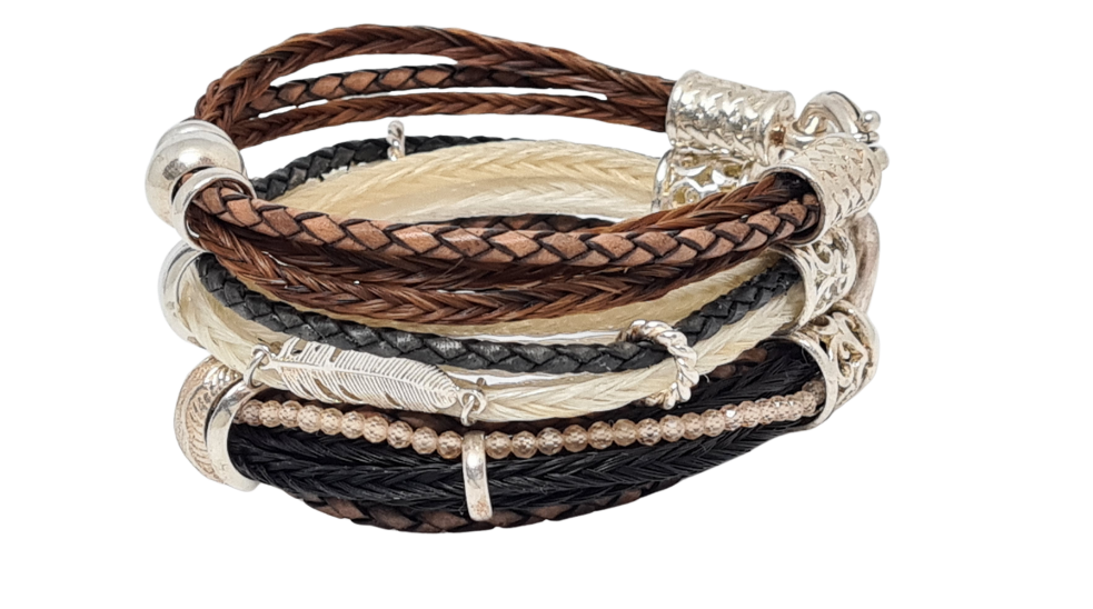 Pferdehaararmbänder - Pferdeharschmuck mehrere Armbänder- Cavallin