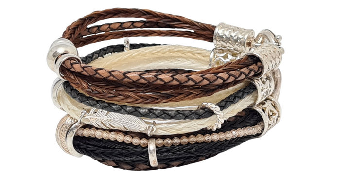 Pferdehaararmbänder - Pferdeharschmuck mehrere Armbänder- Cavallin