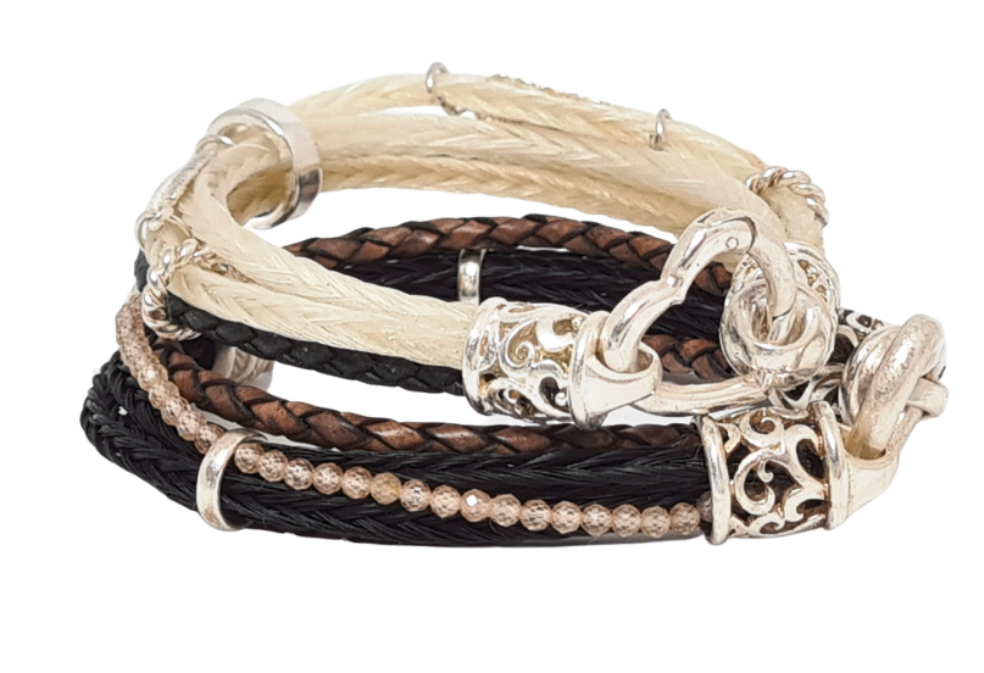 Pferdehaararmbänder - Pferdeharschmuck mehrere Armbänder- Cavallin