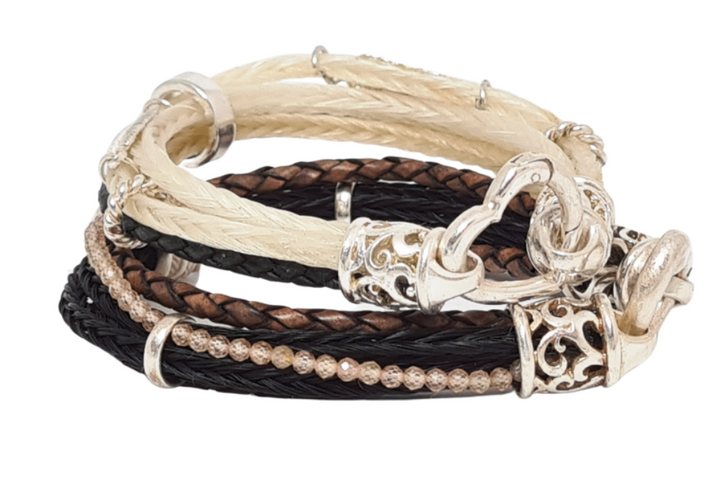 Pferdehaararmbänder - Pferdeharschmuck mehrere Armbänder- Cavallin