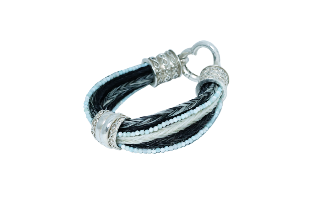 Pferdehaararmband mit Larimar