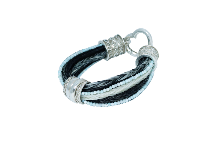 Pferdehaararmband mit Larimar