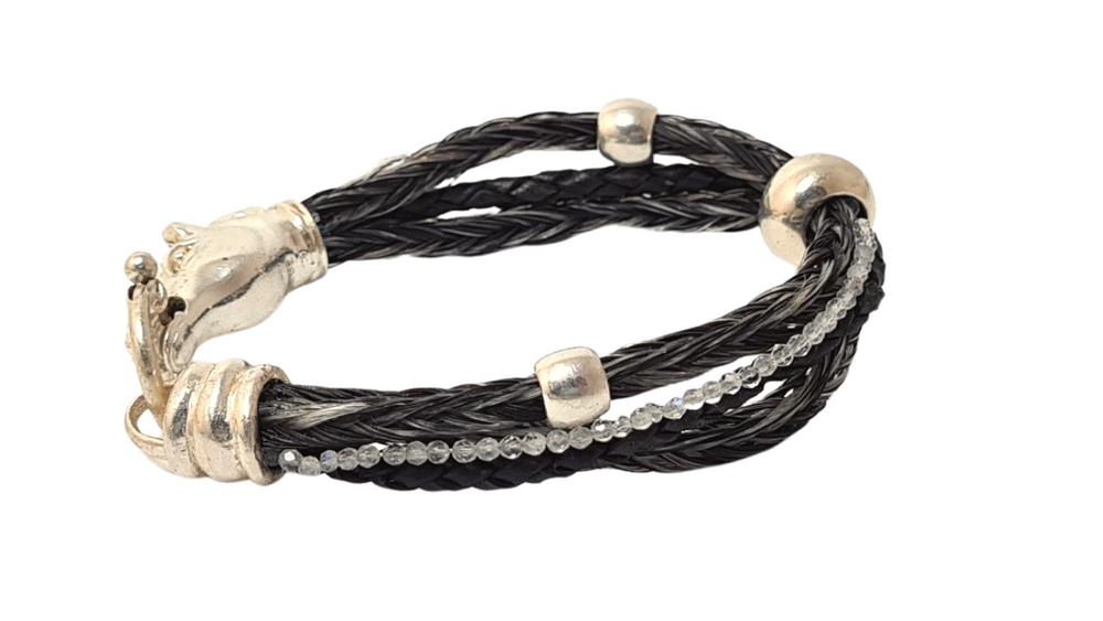 Regenbogenmondstein Pferdehaararmband - Cavallin Edelstein-Kollektion